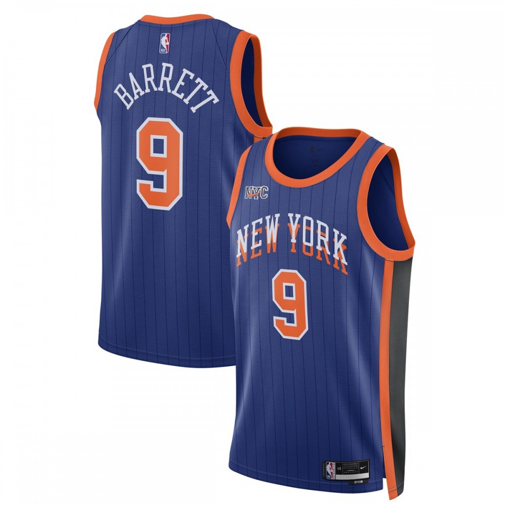 RJ Barrett New York Knicks Unisex 2023/24 Swingman Jersey - Blue - City Edition-Pro Kit Vault | Brand New 26/27 Sports Jerseys